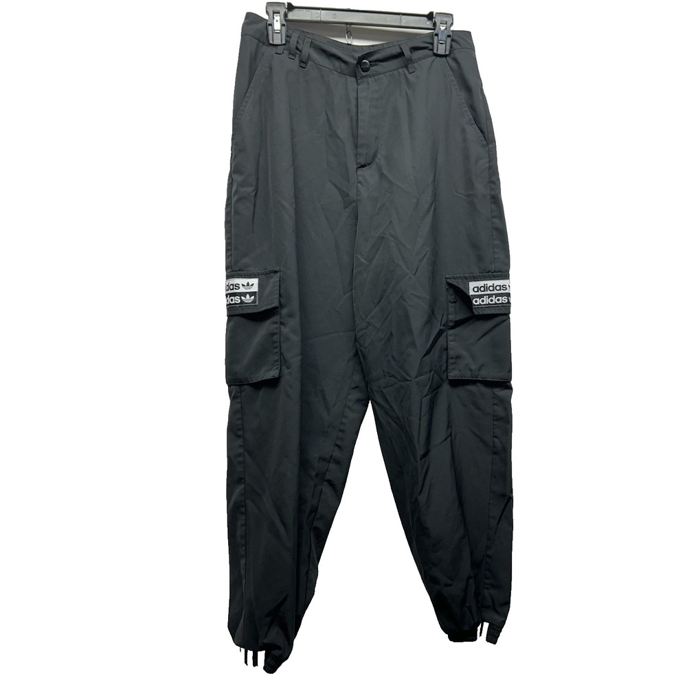Adidas Women's Black Medium Classic Sport Logo Cargo Pants (F4)